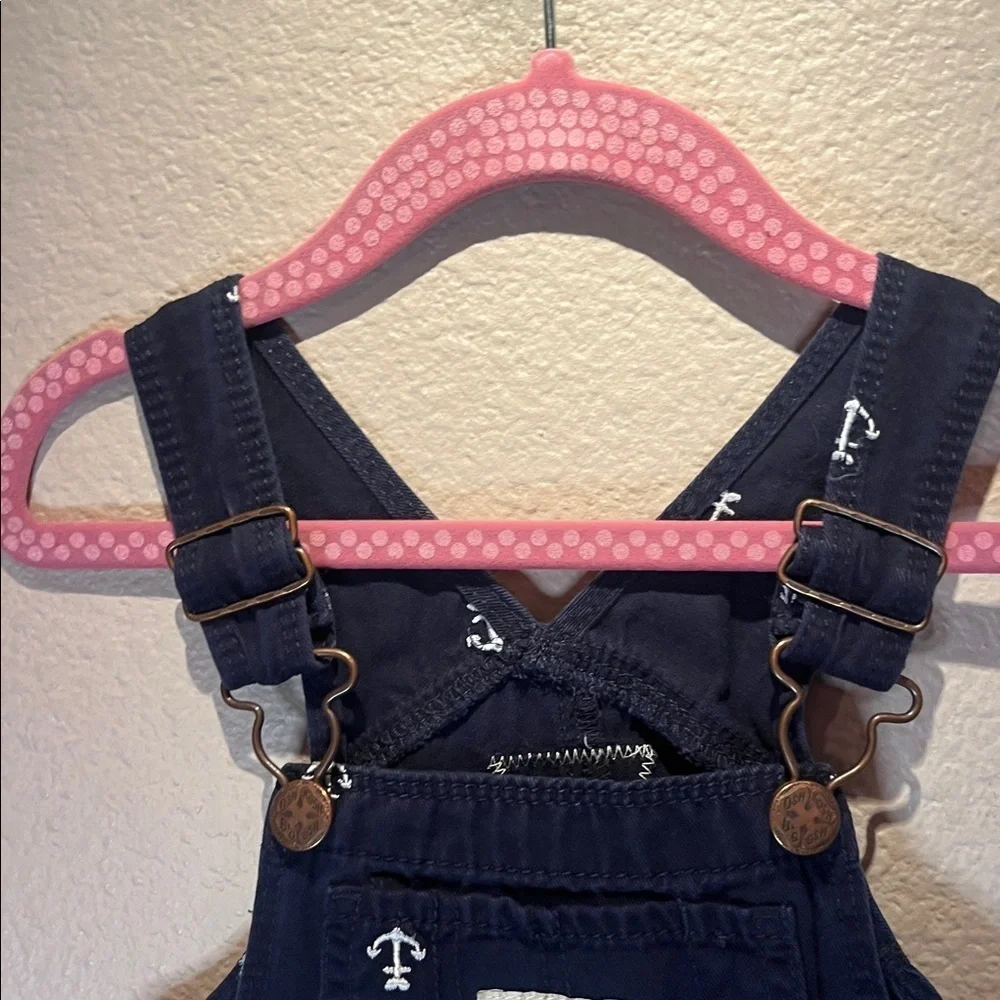 Oshkosh B’Gosh Baby Girl’s Navy Blue Anchor Overall Dress Jumper Size 2T